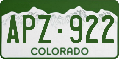 CO license plate APZ922
