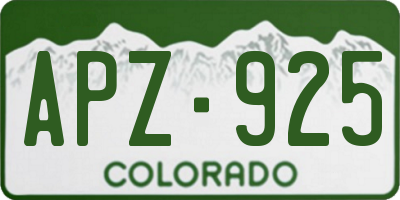 CO license plate APZ925