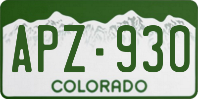 CO license plate APZ930