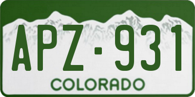 CO license plate APZ931