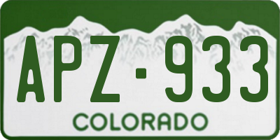 CO license plate APZ933