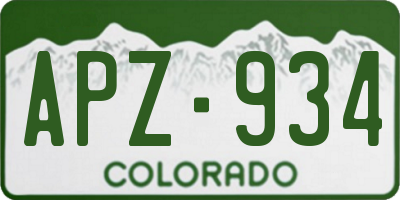 CO license plate APZ934