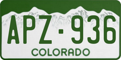 CO license plate APZ936