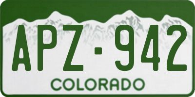 CO license plate APZ942