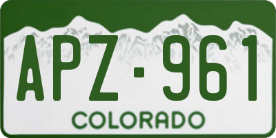 CO license plate APZ961