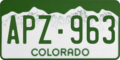 CO license plate APZ963