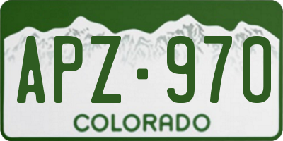 CO license plate APZ970