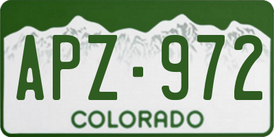 CO license plate APZ972