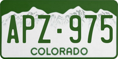CO license plate APZ975