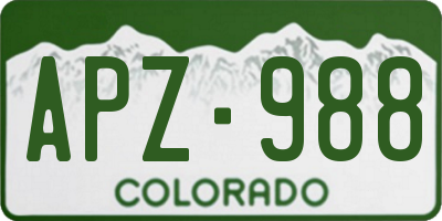 CO license plate APZ988
