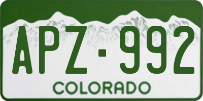 CO license plate APZ992