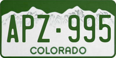 CO license plate APZ995