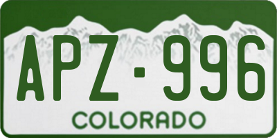 CO license plate APZ996