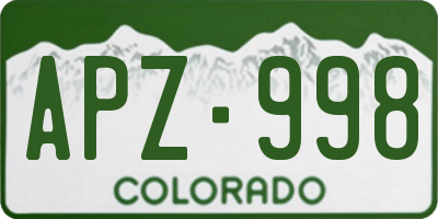 CO license plate APZ998