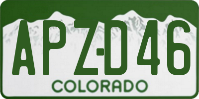 CO license plate APZD46