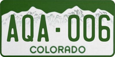 CO license plate AQA006