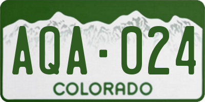CO license plate AQA024