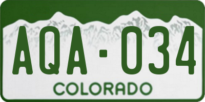CO license plate AQA034