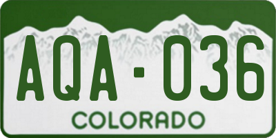 CO license plate AQA036