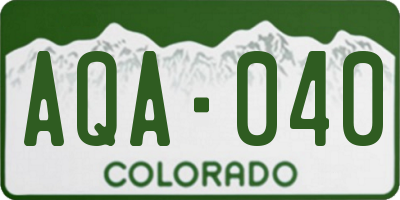CO license plate AQA040