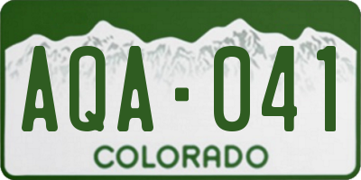 CO license plate AQA041