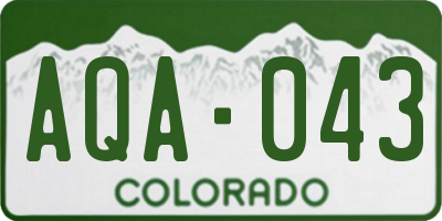 CO license plate AQA043