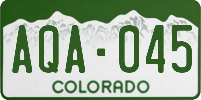 CO license plate AQA045