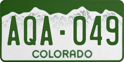 CO license plate AQA049