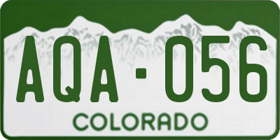 CO license plate AQA056