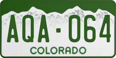 CO license plate AQA064