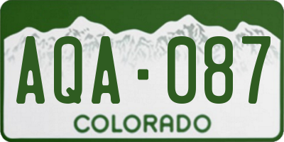 CO license plate AQA087