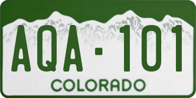 CO license plate AQA101