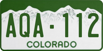 CO license plate AQA112