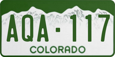 CO license plate AQA117