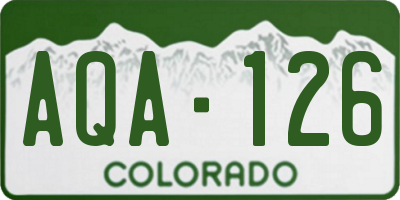 CO license plate AQA126