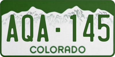 CO license plate AQA145