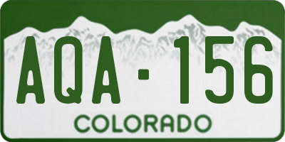 CO license plate AQA156