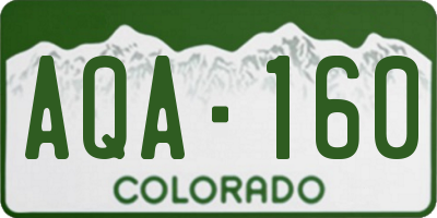 CO license plate AQA160