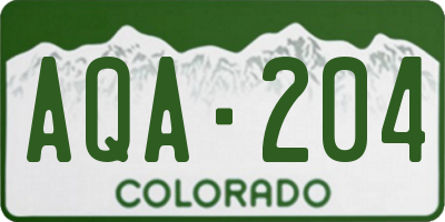 CO license plate AQA204