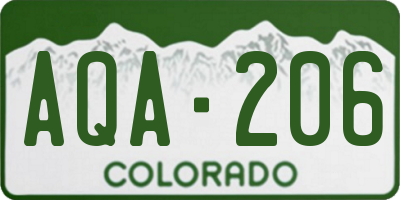 CO license plate AQA206