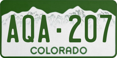CO license plate AQA207