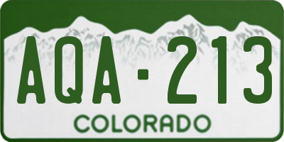 CO license plate AQA213