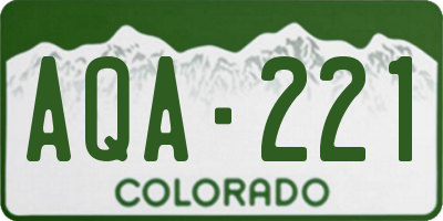 CO license plate AQA221