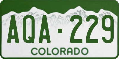 CO license plate AQA229