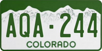 CO license plate AQA244