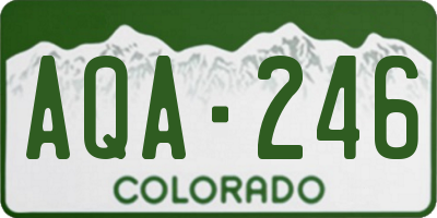 CO license plate AQA246