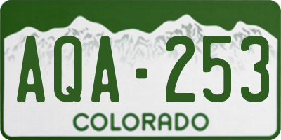 CO license plate AQA253