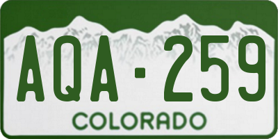 CO license plate AQA259