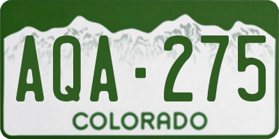 CO license plate AQA275