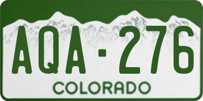CO license plate AQA276